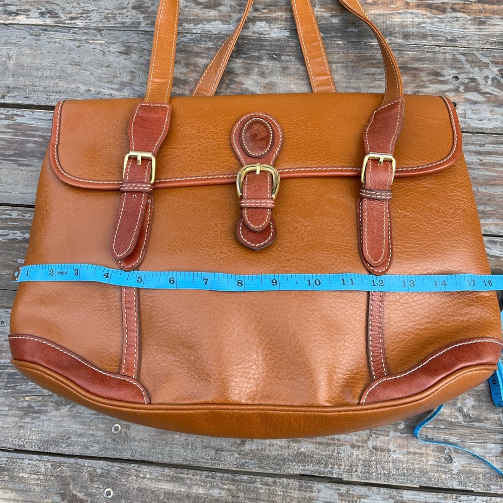 Pony Tan/Brown Leather Laptop Tote